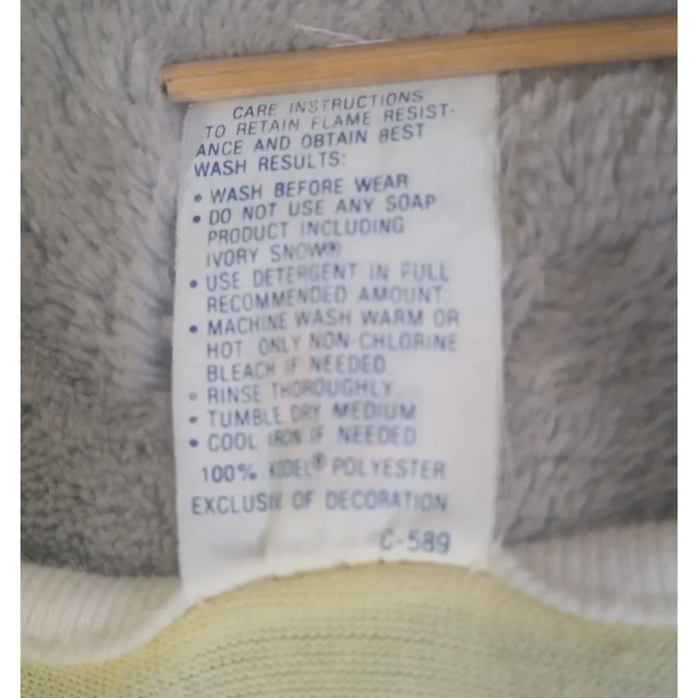 Vintage Carters Layette Yellow Long Sleeve Baby Sleep Sack Gown Made in USA 22in